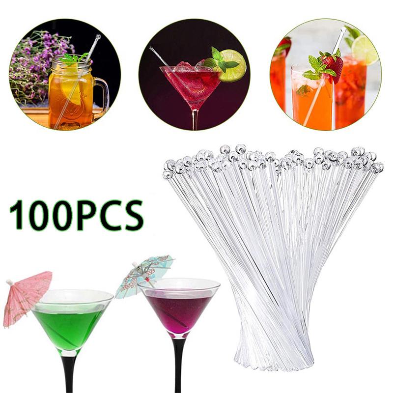 100Pcs Transparent Cocktail Dr - огляд і ціна Muddler Cocktail Bar