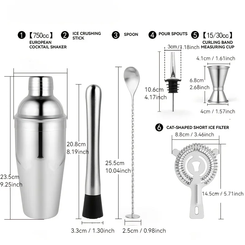 Stainless Steel Cocktail Shake - огляд і ціна Muddler Cocktail Bar