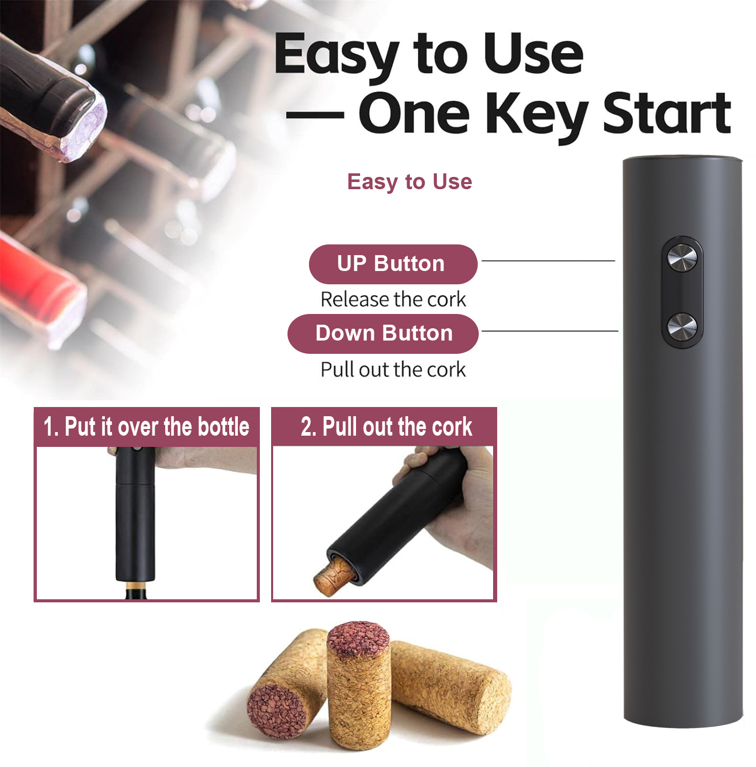 Electric Wine Opener, Black Co - огляд і ціна Wine Opener Electric